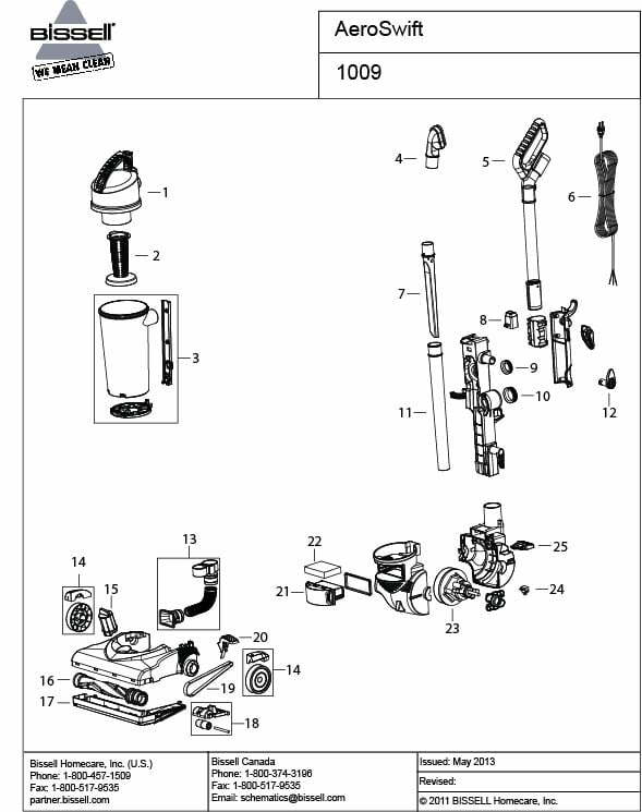 Schematic Parts Book for Bissell Model: 2612 Aeroswift Compact - VacuumsRUs