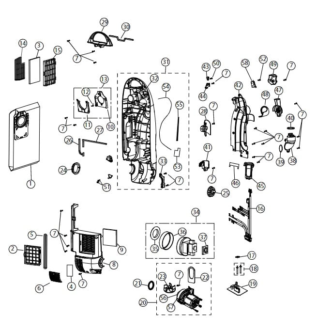 Parts book and Schematics for Riccar Models R30D R30P R30P.DS R30PET R30D.4 R30D.6 R30D.8 R30PET