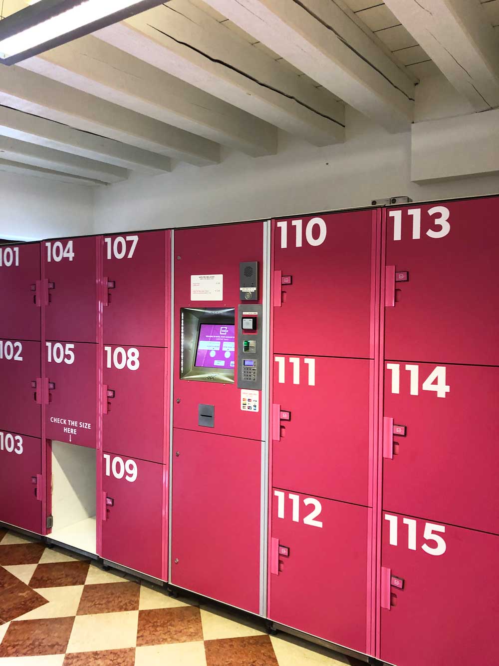 Piazzale Roma Terminal Bus VAISE Luggage Lockers in the centre of