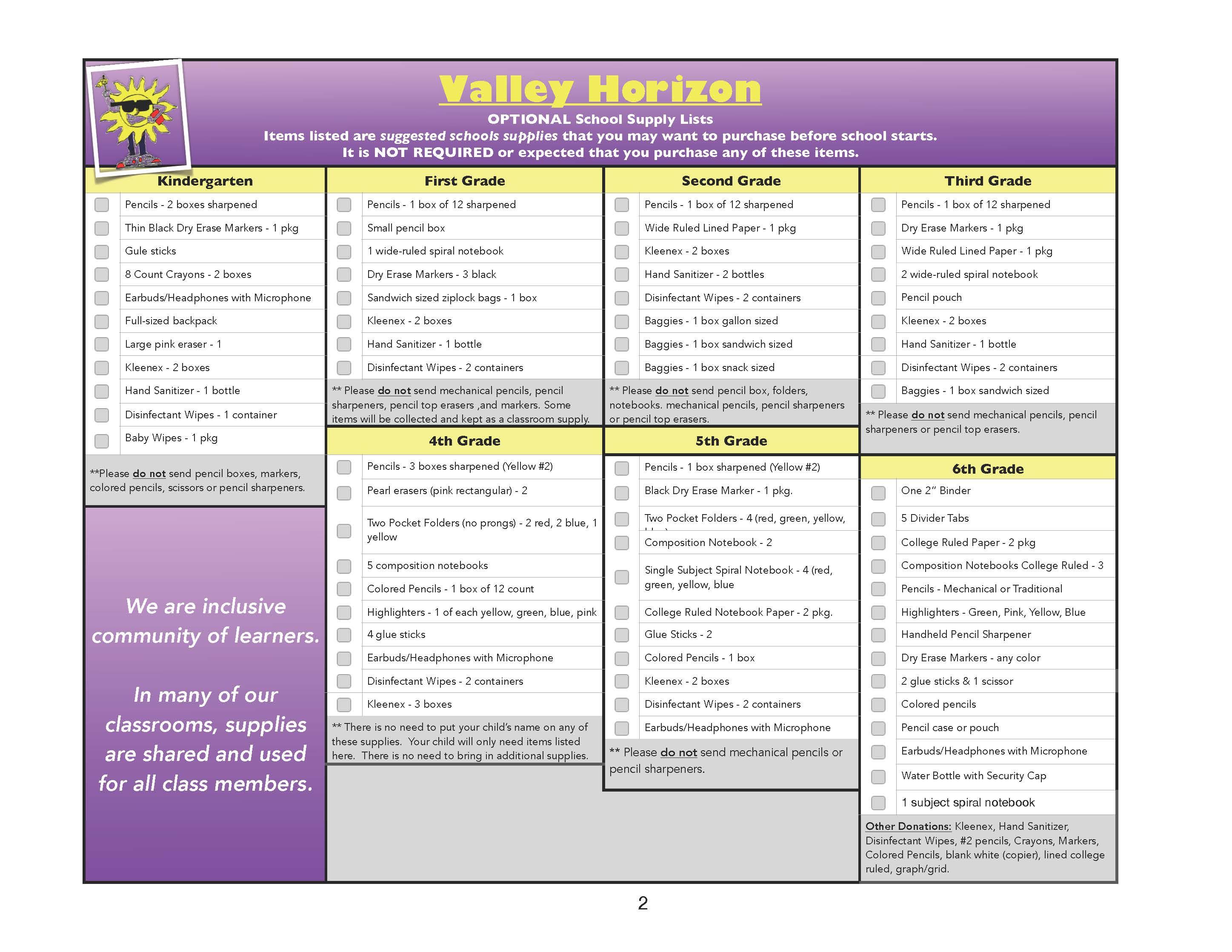 Back to School! Valley Horizon Elementary School