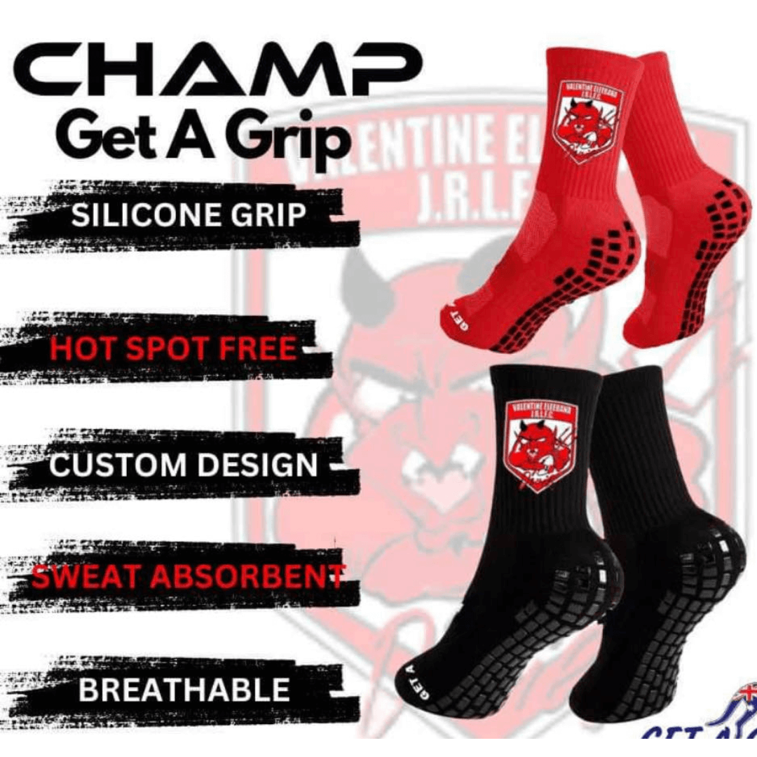 2024 Grip Socks PreOrder Valentine Devils Rugby League Club