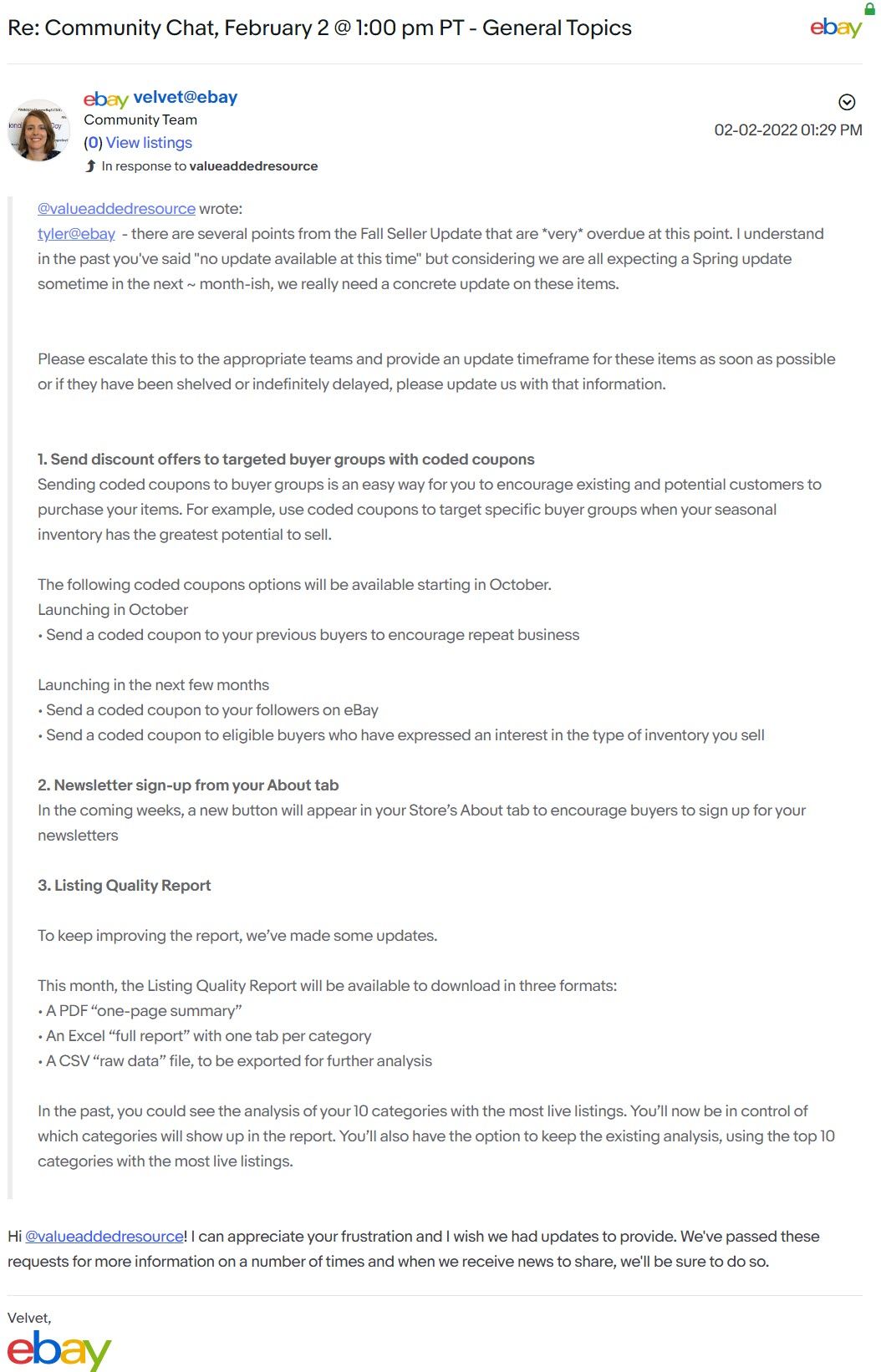 New Ebay User Agreement 2023 Ebay Sellers Speculate On Update - Now Announced For 2-9-22