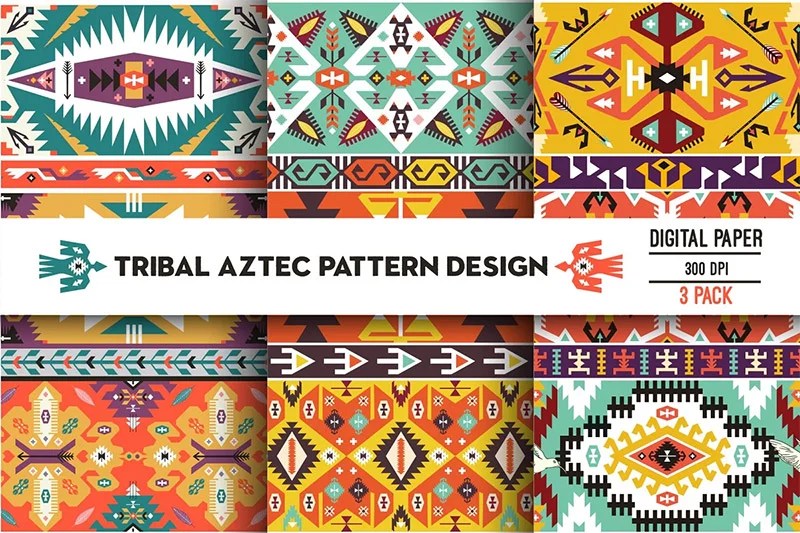 Aztec Patterns and Seamless Backgrounds Vandelay Design