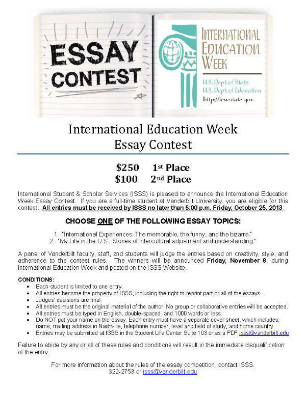 International Education Week Essay Contest InnerVU Vanderbilt