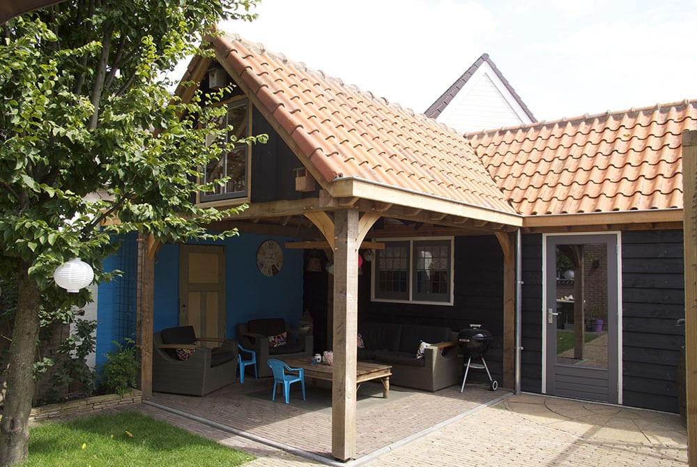 Overkapping puntdak Halve parasol