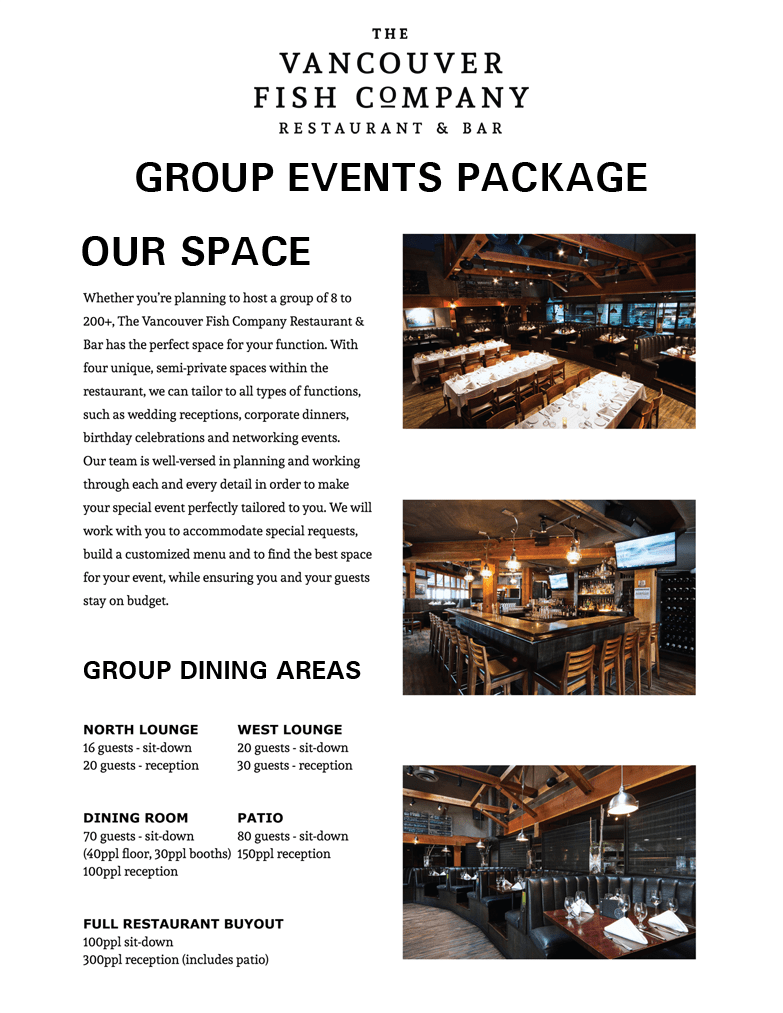 Groups The Vancouver Fish Company Restaurant & Bar