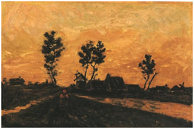 Landscape at Sunset by Vincent Van Gogh 258 Painting