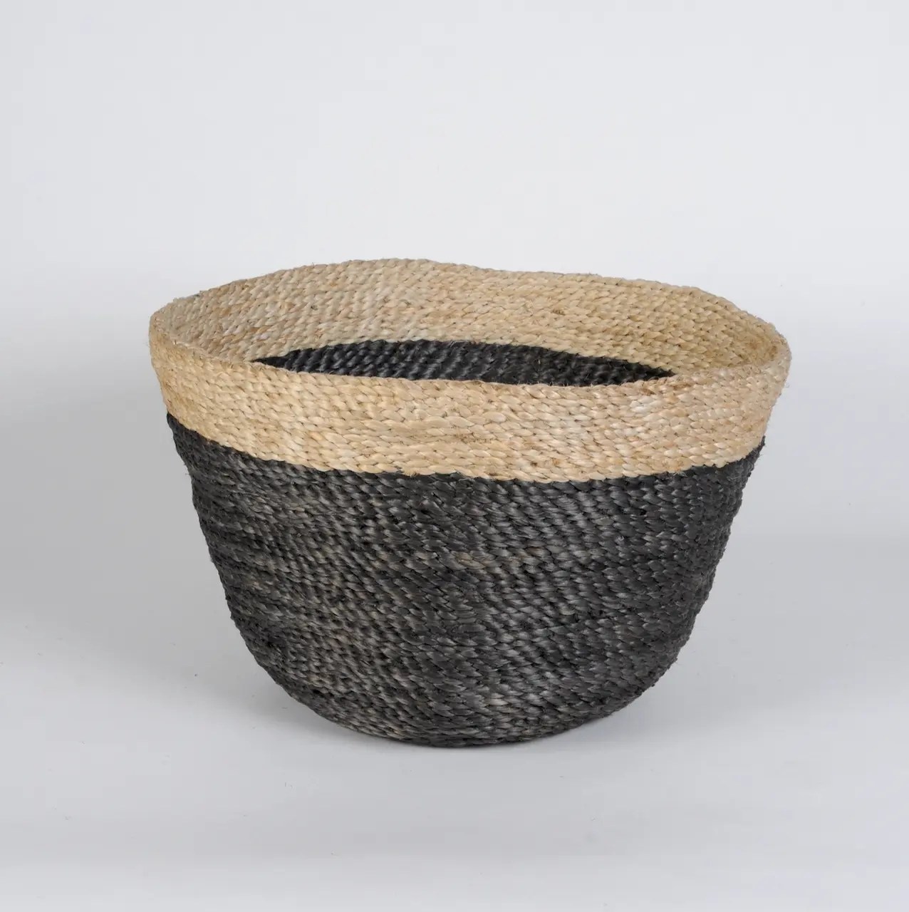 Maison Bengal Kitchen basket in charcoal and natural jute Vanil