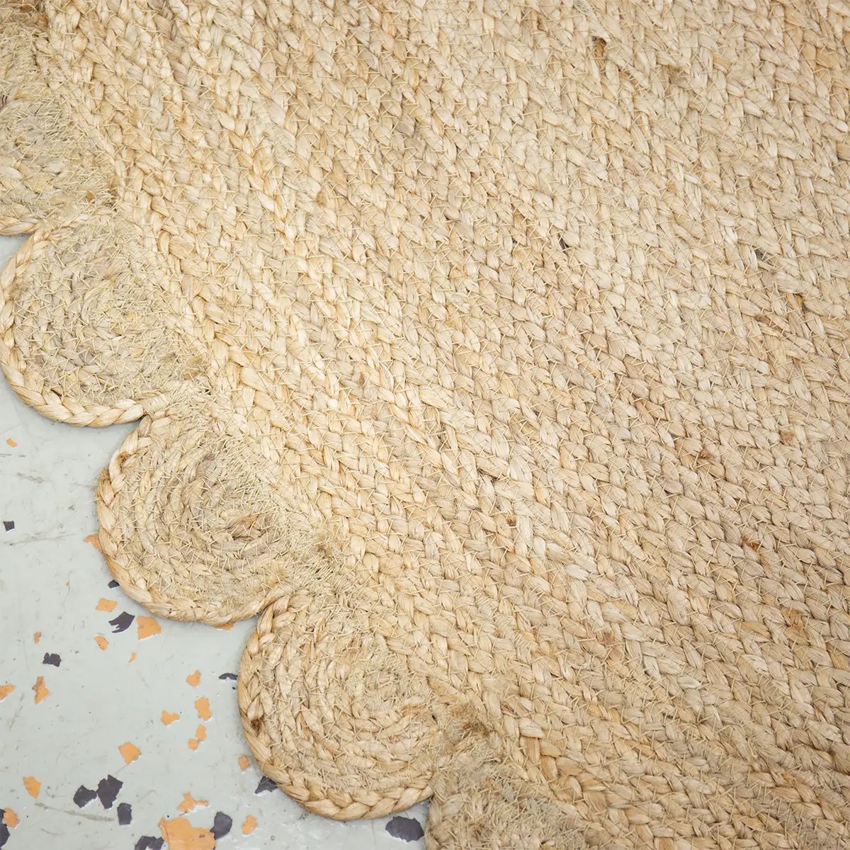 Afro Art FLOWER Jute rug Ø 150cm, natural Vanil