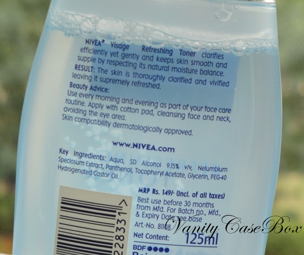 Nivea refreshing toner review VanityCaseBox