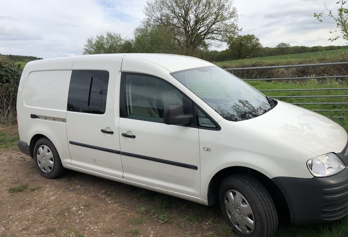 VW Caddy Maxi O/S Front Opening Window In Privacy Tint VanPimps
