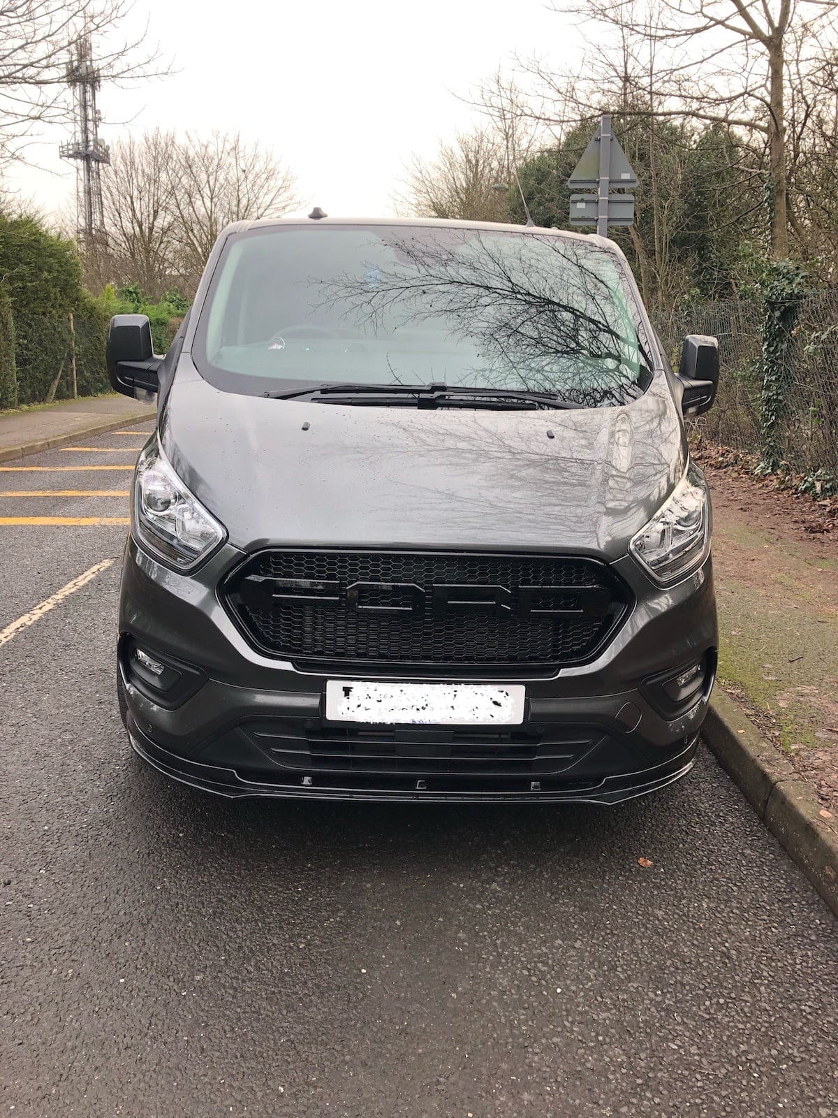 Transit Custom Front Splitter Under Original Bumper 2018> VanPimps