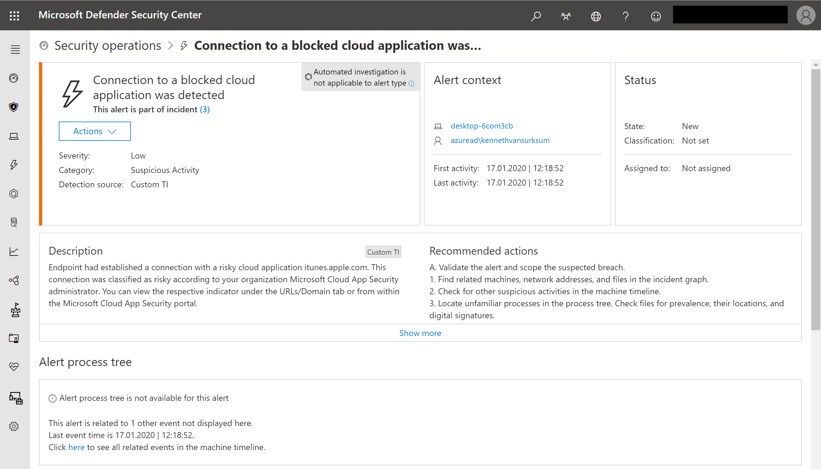 Blocking access to Cloud apps by integrating Microsoft Cloud App