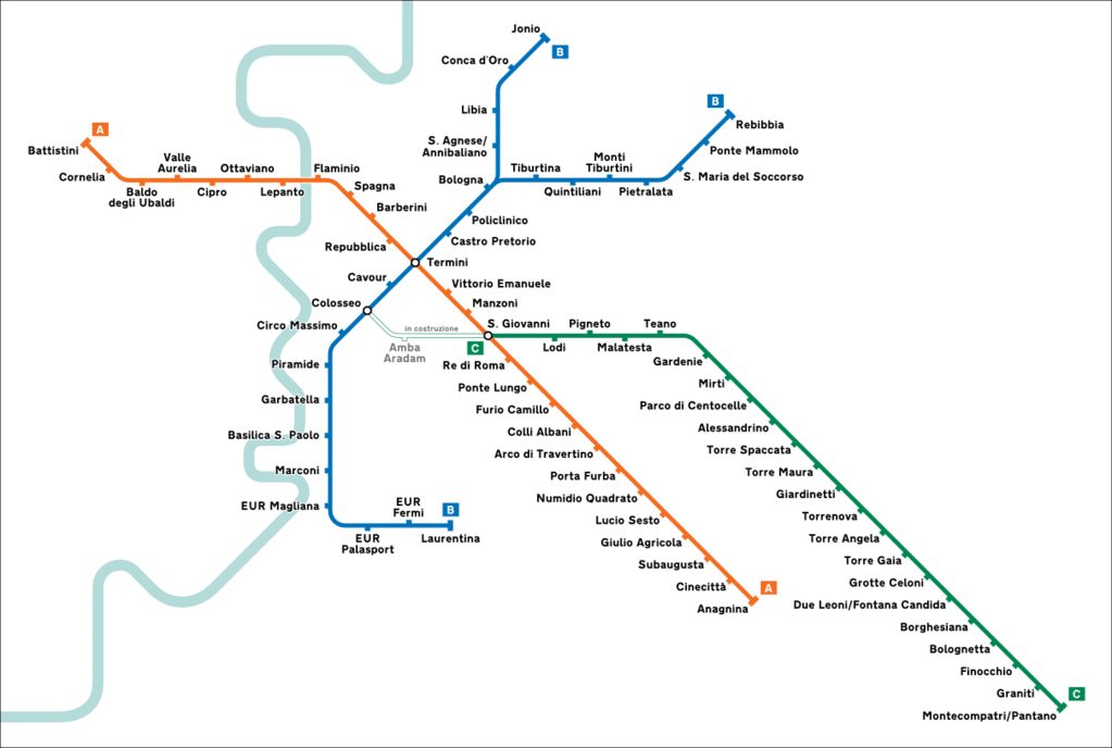 Metro à Rome Plan, tarifs et attractions touristiques par station