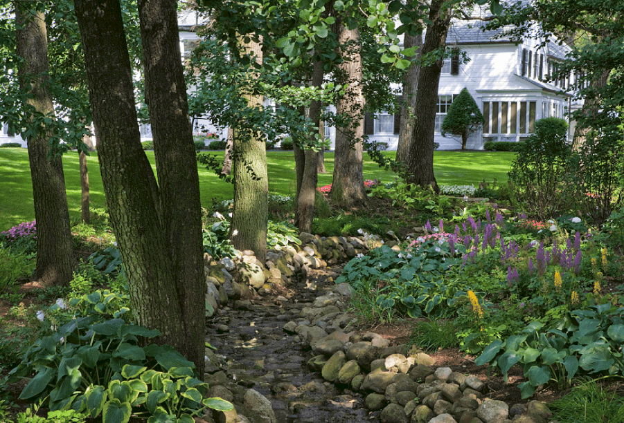Pastoral Garden Path in Lake Geneva Van Zelst