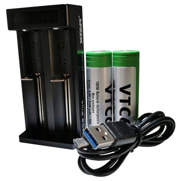 Kit chargeur Xtar Mc2 Plus VTC6 18650, kit chargeur 2 accus cigarette