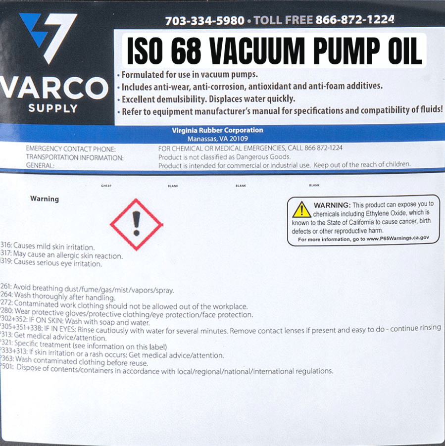 Vacuum Pump Oil 55 Gallon Drum ISO 68