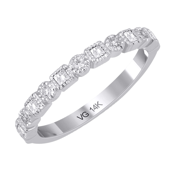 Hewlett Jewelers 14K white gold diamond stackable ring