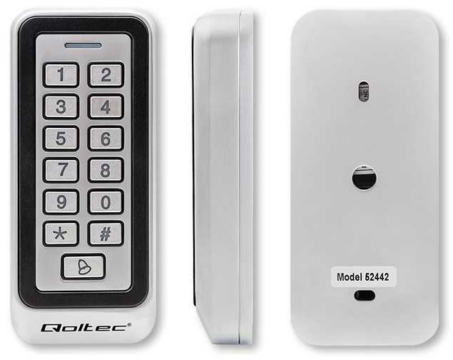 Qoltec 52442 Code lock RHEA with RFID reader Code Card key fob