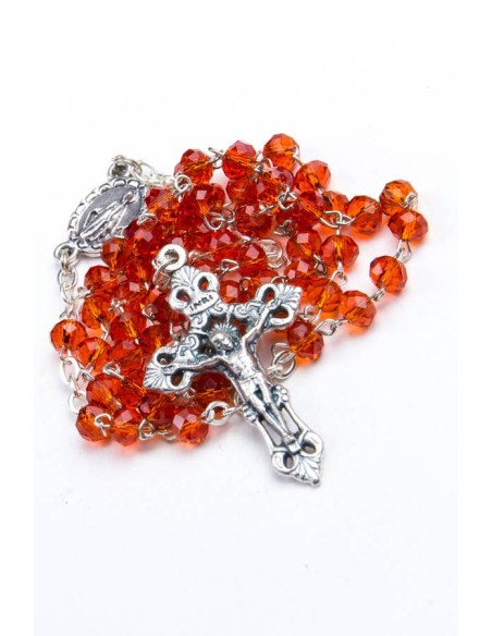 Red Glass Faceted Glass Rosary 3mm beads Vatican Gift
