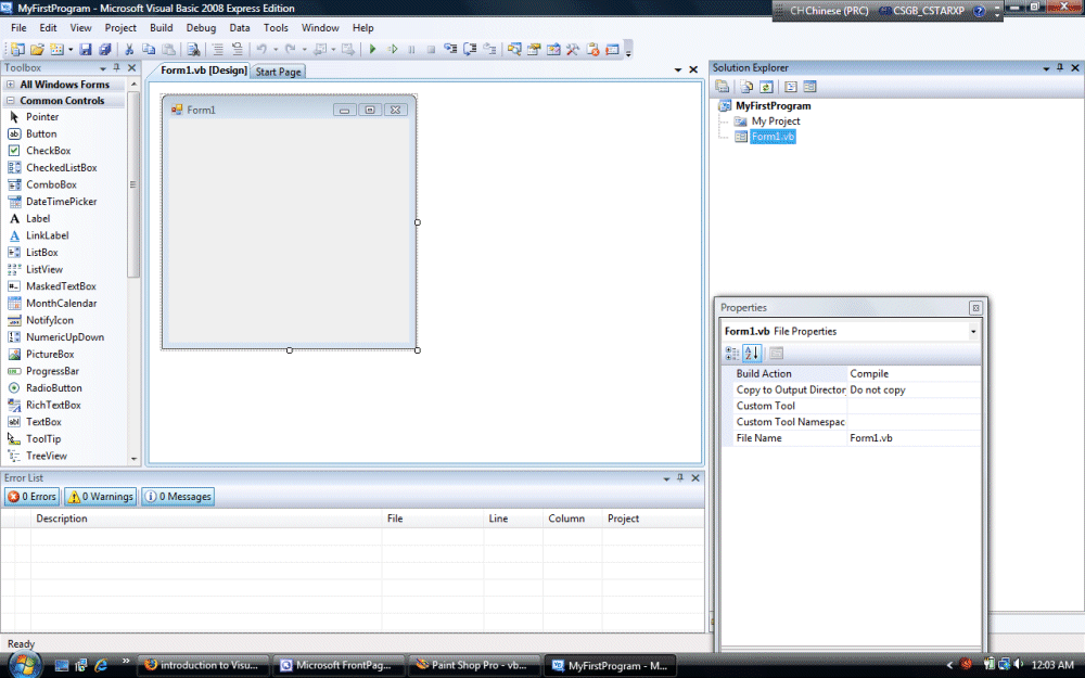 Introduction to Visual Basic 2008