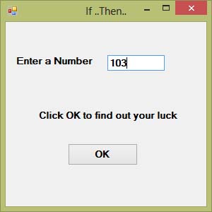 If..Then..Else in Visual Basic 2015