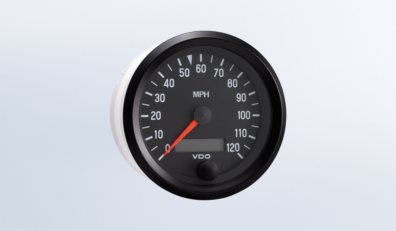 120MPH 3 3/8" Electronic Speedometer with Autocalibration VDO Instruments