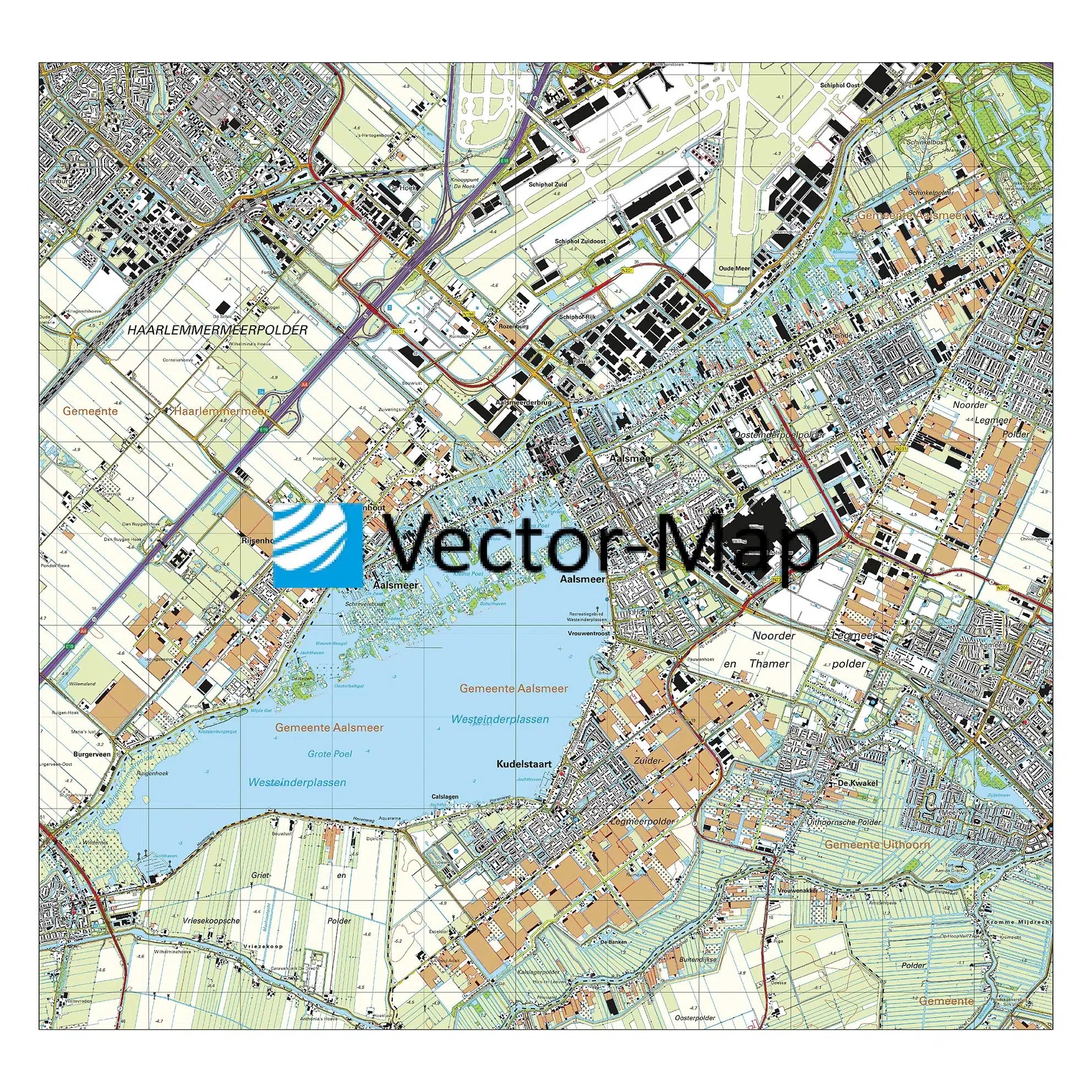Aalsmeer Kaart Nederland Time Topografische kaart Aalsmeer VectorMap de online kaarten shop!