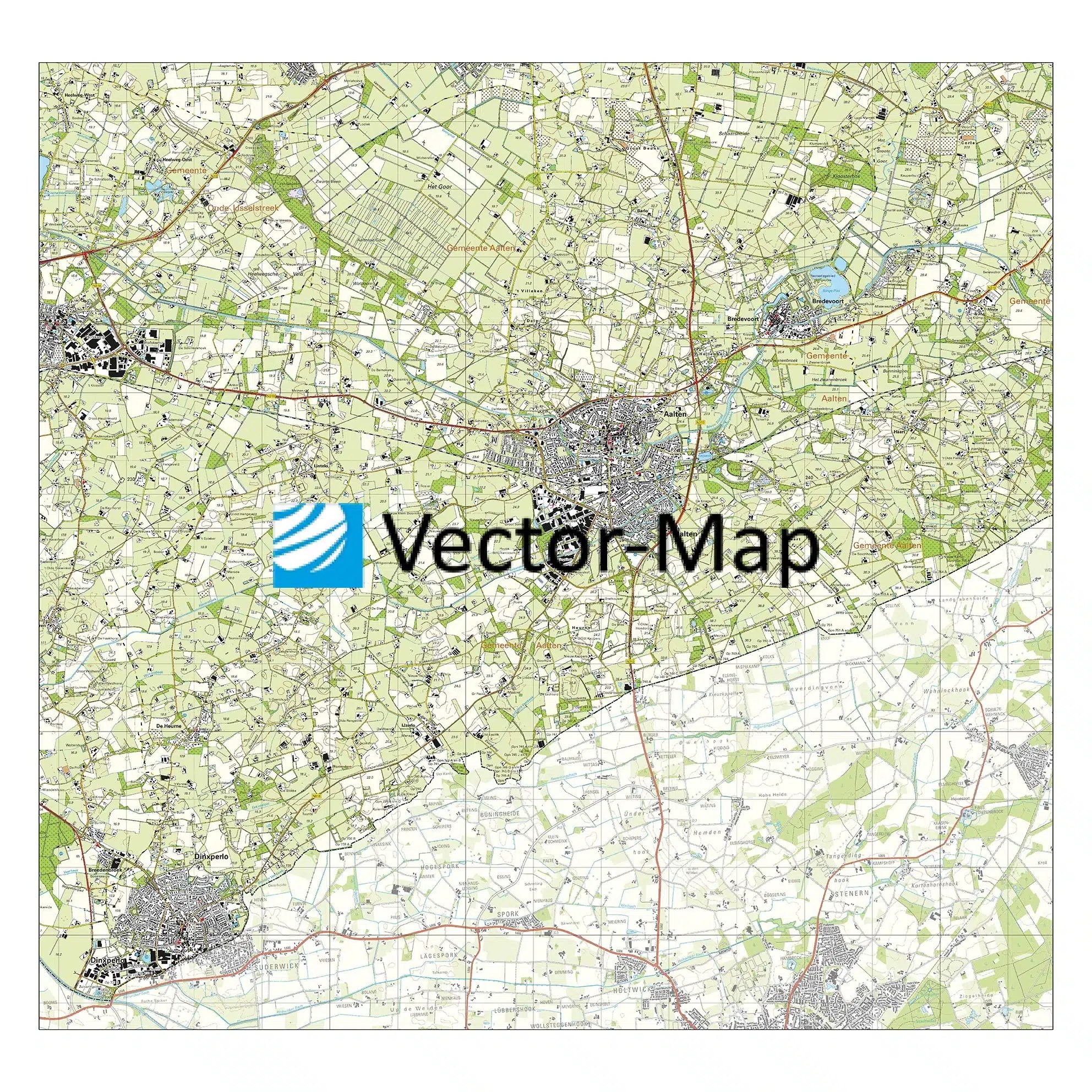 Aalten Nederland Kaart Topografische kaart Aalten VectorMap de online kaarten shop!