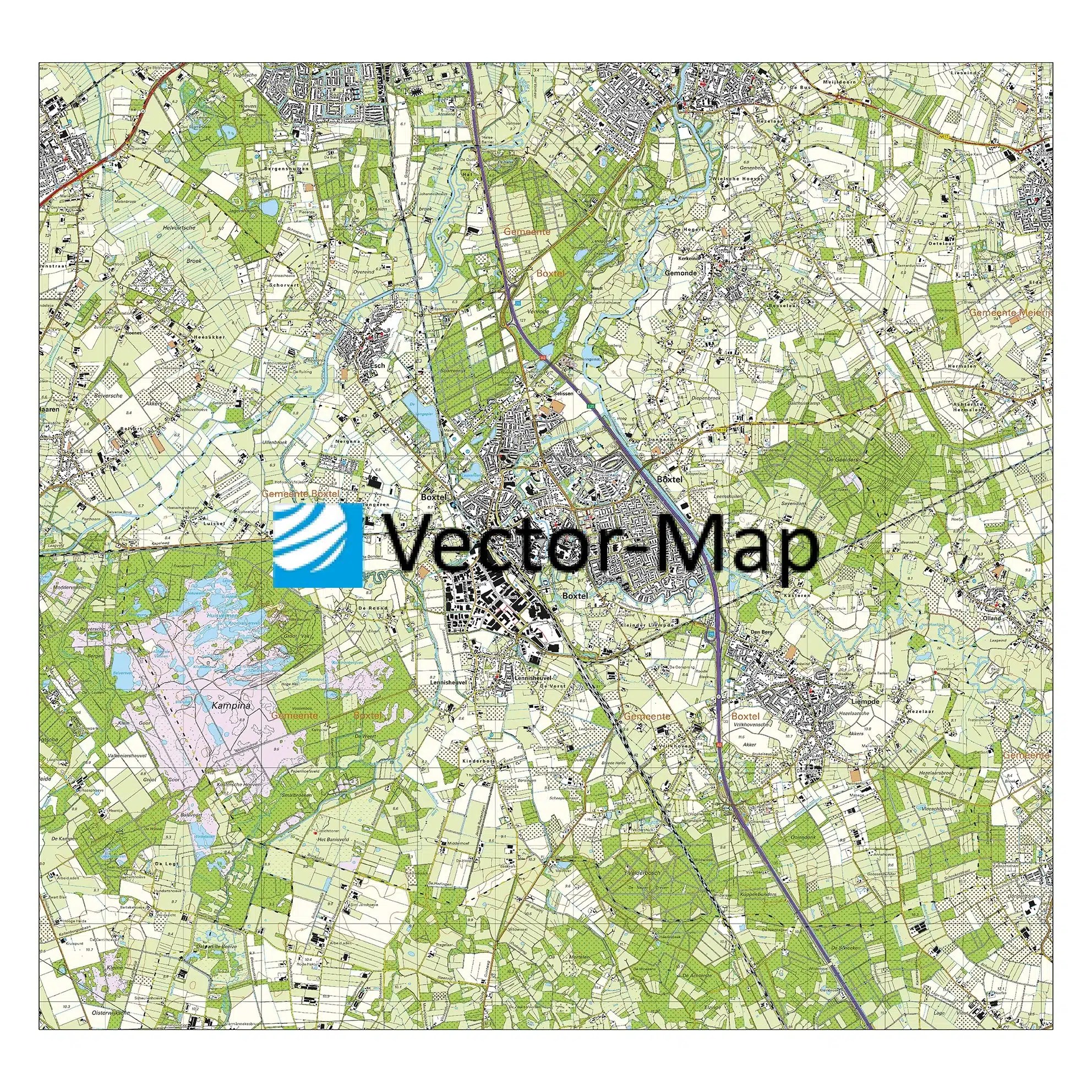 Boxtel Op Kaart Nederland Topografische kaart Boxtel VectorMap de online kaarten shop!