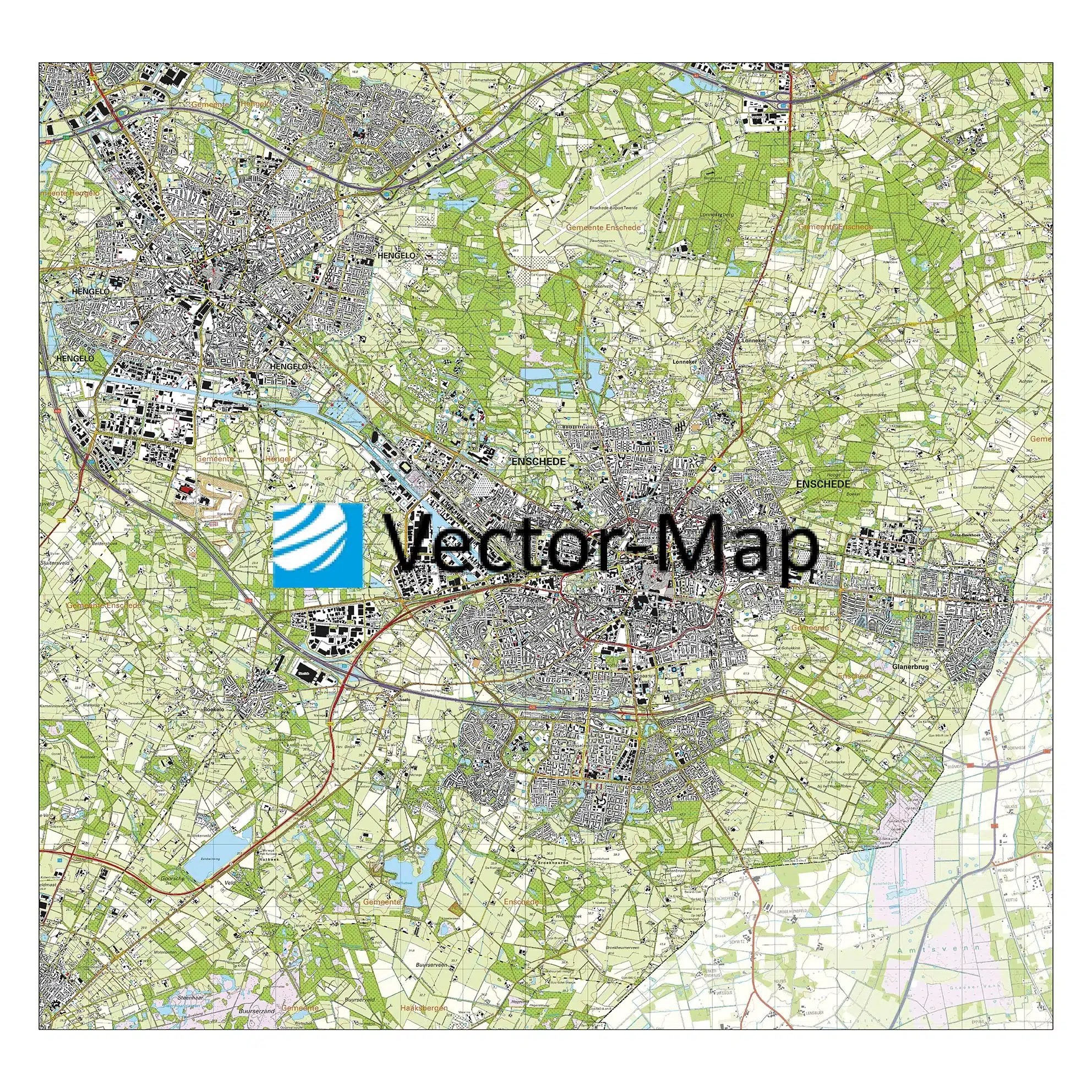 Enschede Op Kaart Online Topografische kaart Enschede VectorMap de online kaarten shop!
