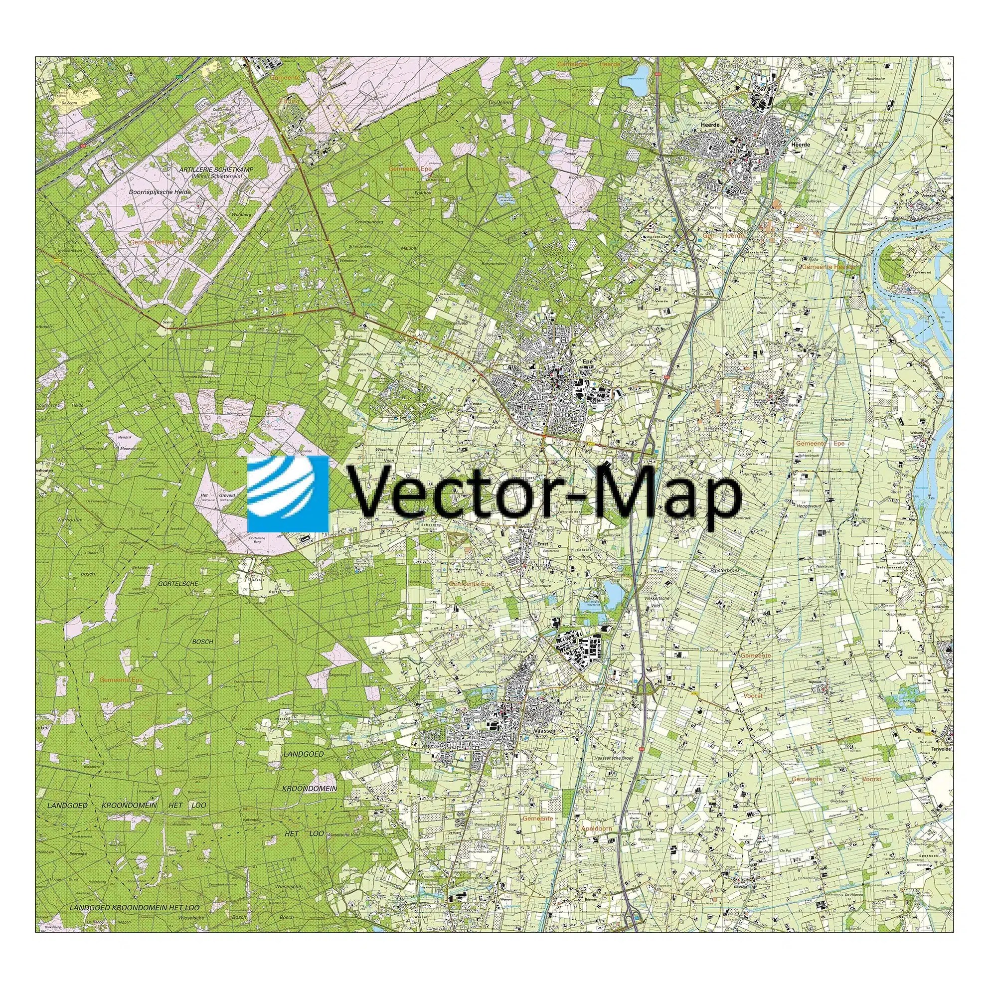 Epe Kaart Nederland Van Topografische kaart Epe VectorMap de online kaarten shop!