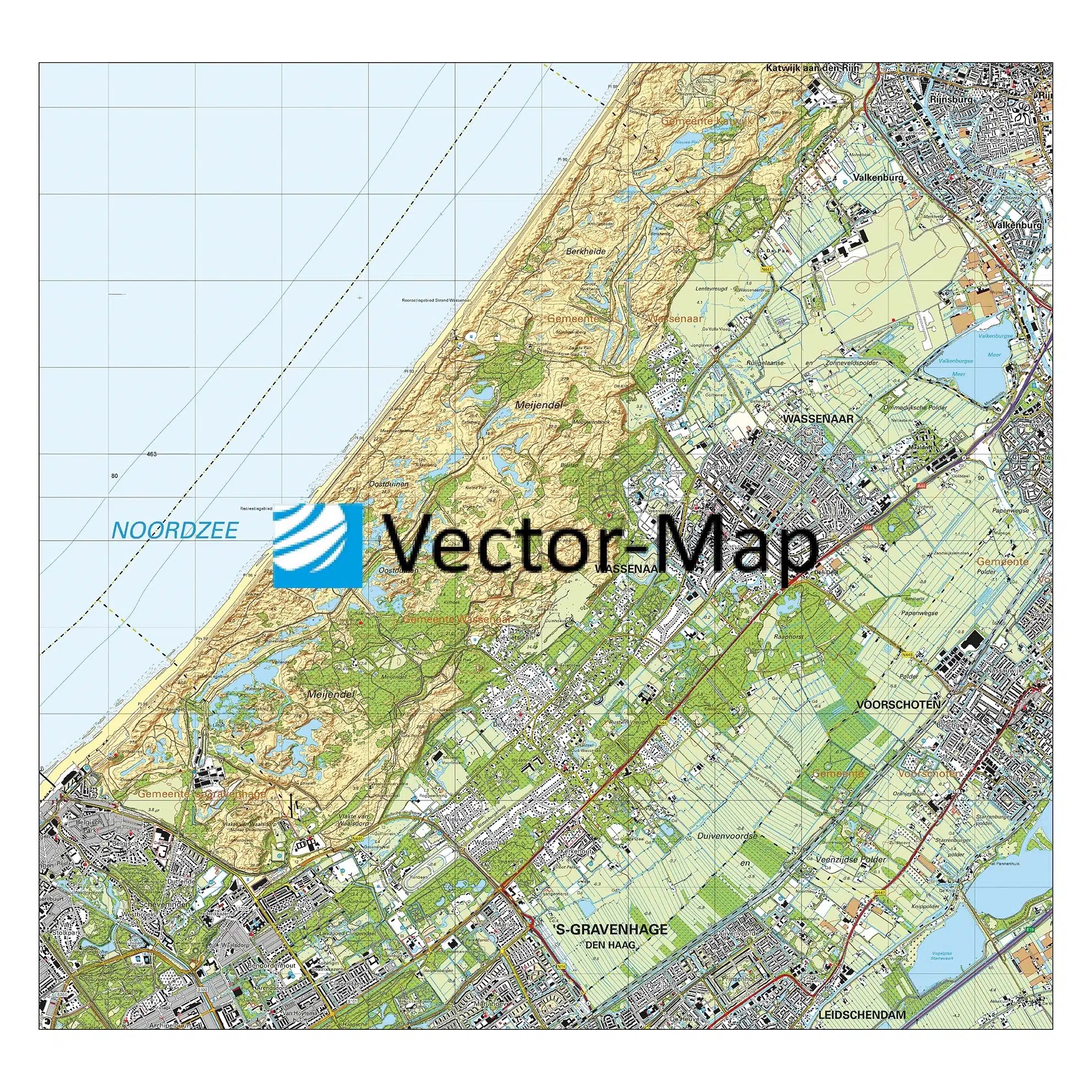 Kaart Nederland Wassenaar Topografische kaart Wassenaar VectorMap de online kaarten shop!