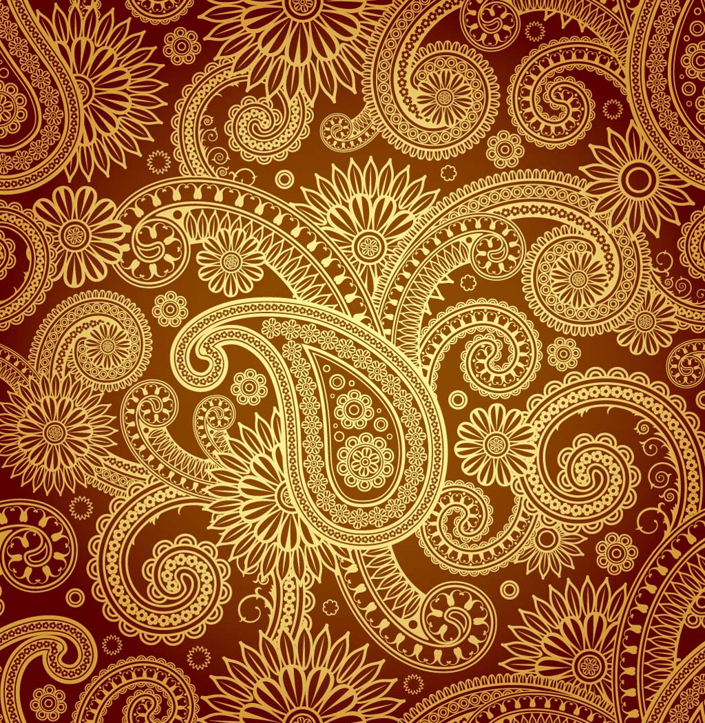 Gold Paisley Pattern Vector
