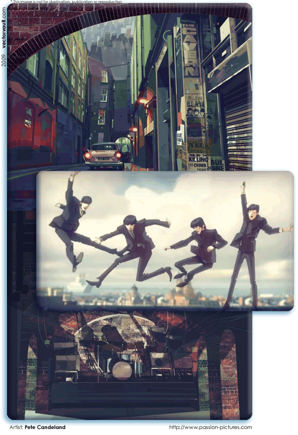 Beatles Rockband Intro Animation VIDEO VECTORVAULT