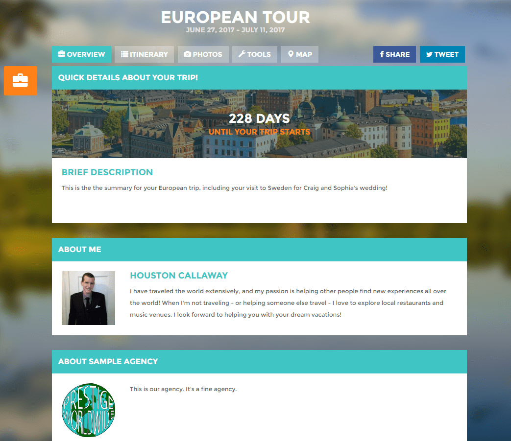 Travel Itinerary Template Software for Travel Agencies VECTO Technology