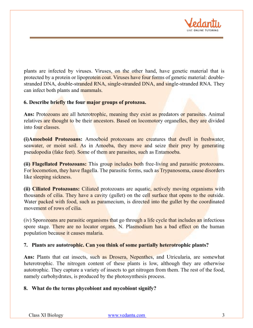 Ncert Solutions For Class 11 Biology Chapter 2 Biological Classification Free Pdf