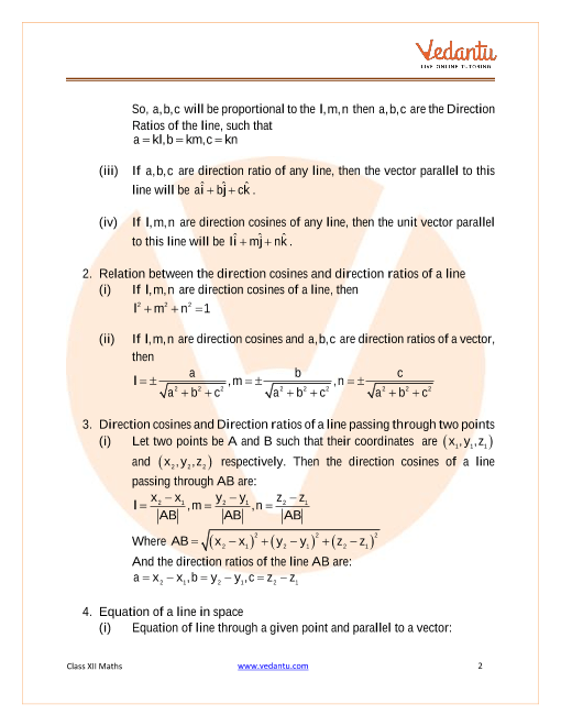 CBSE Class 12 Mathematics Chapter 11 Three Dimensional Geometry