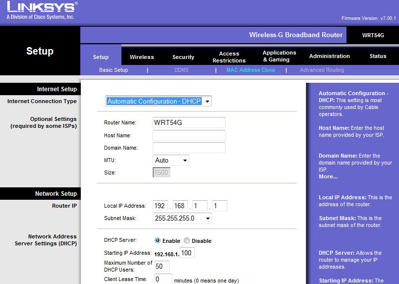 Sharing Reliance Wimax Broadband using Linksys WRT54G WiFi Router