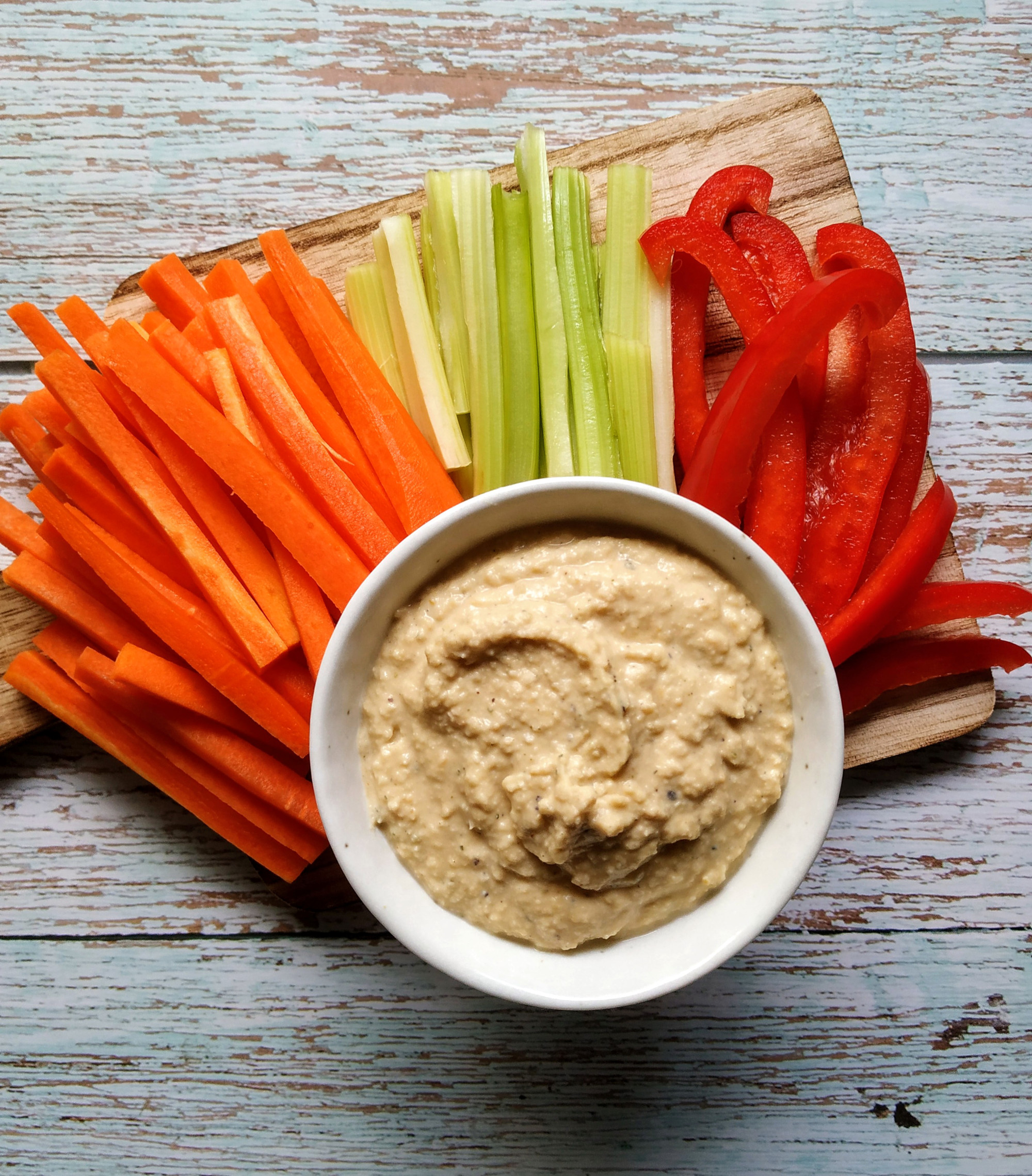 Homemade Hummus with Veggie Sticks Vegan Easy