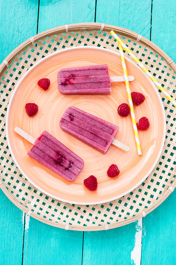 Creamy Raspberry Chia Popsicles Vegan Family Recipes