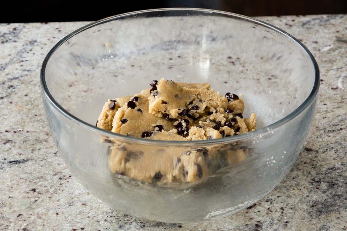 finished chocolate chip cookie dough
