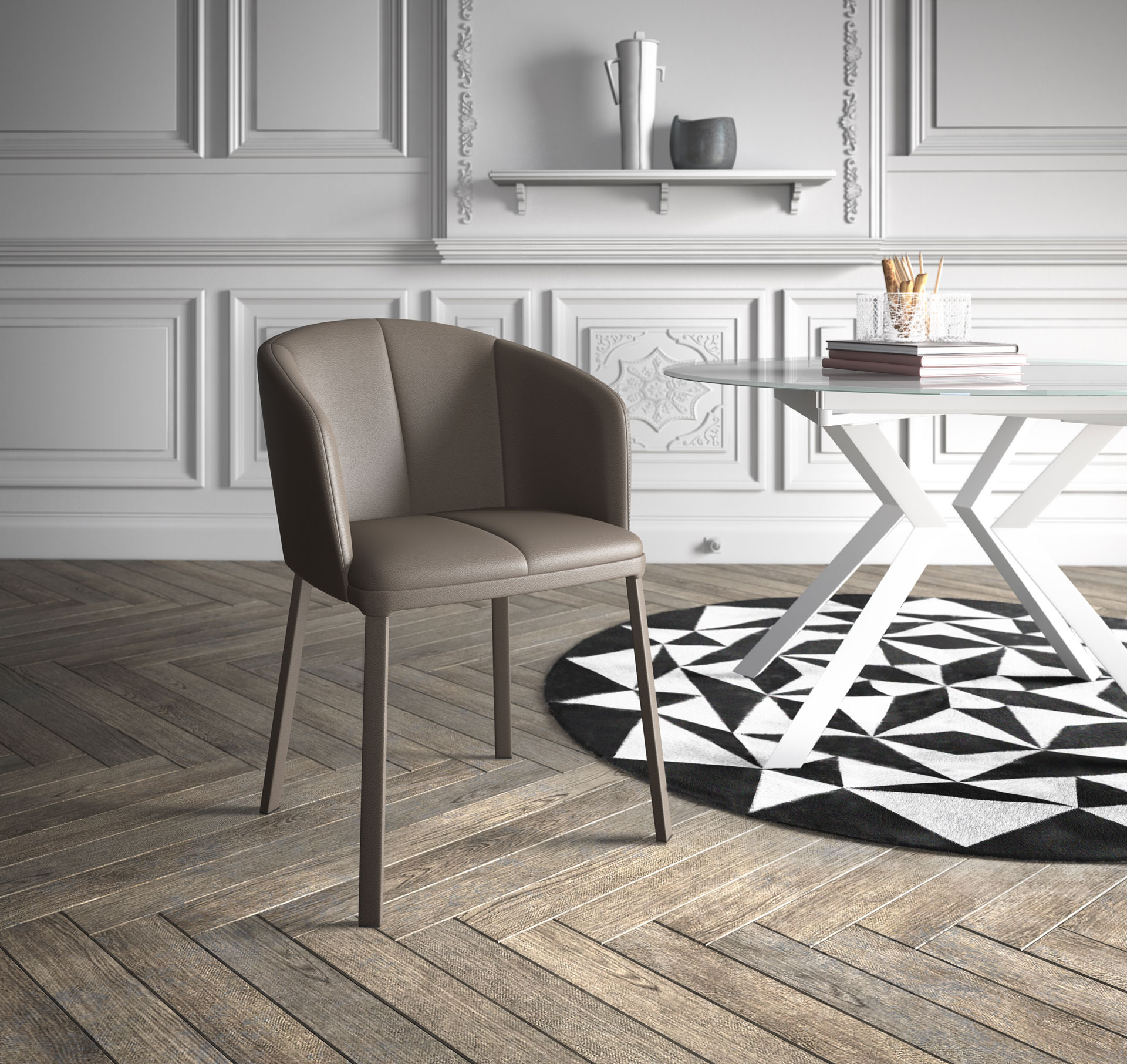 Como Dove Grey Eco Leather Dining Chair Las Vegas Furniture Store