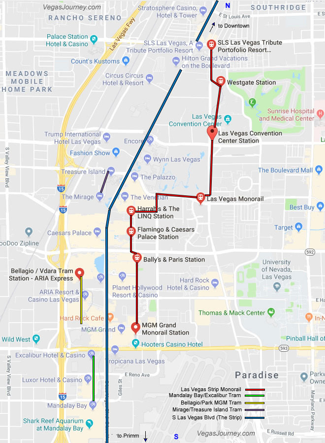 Las Vegas Monorail Map Pdf Lv Monorail Route Map Paul Smith