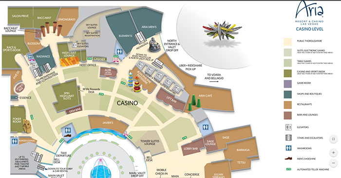 Map Of Aria Casino
