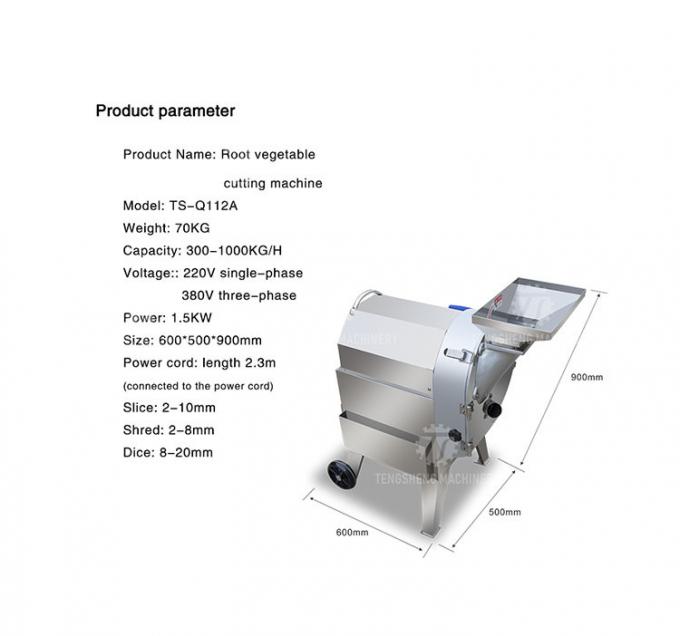 Stainless Steel Eggplant Slicer Machine , Commercial Onion Dicer Machine