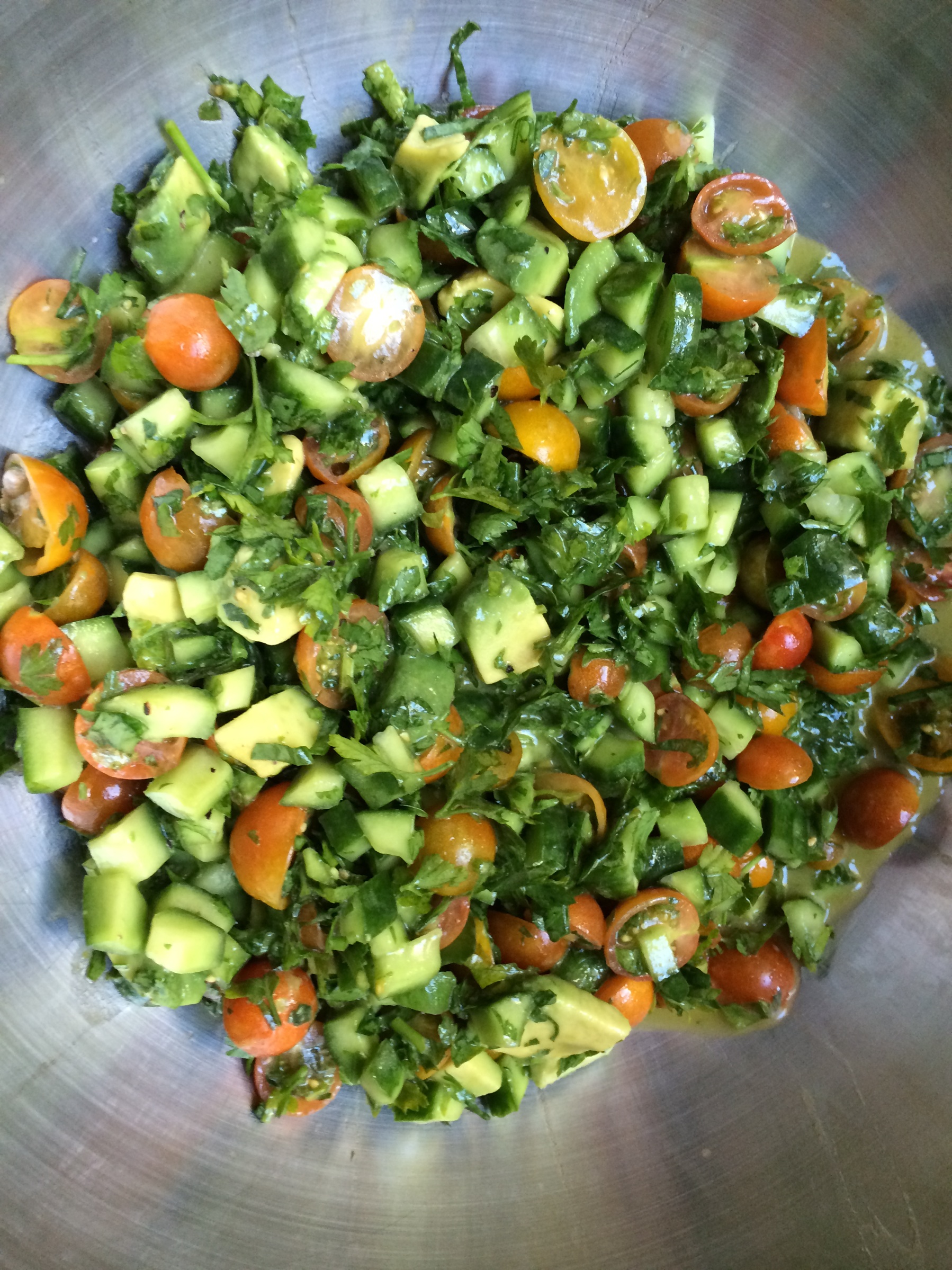 Chopped Parsley Salad (Grain Free Tabouleh) with Avocado Vegetarian Dude