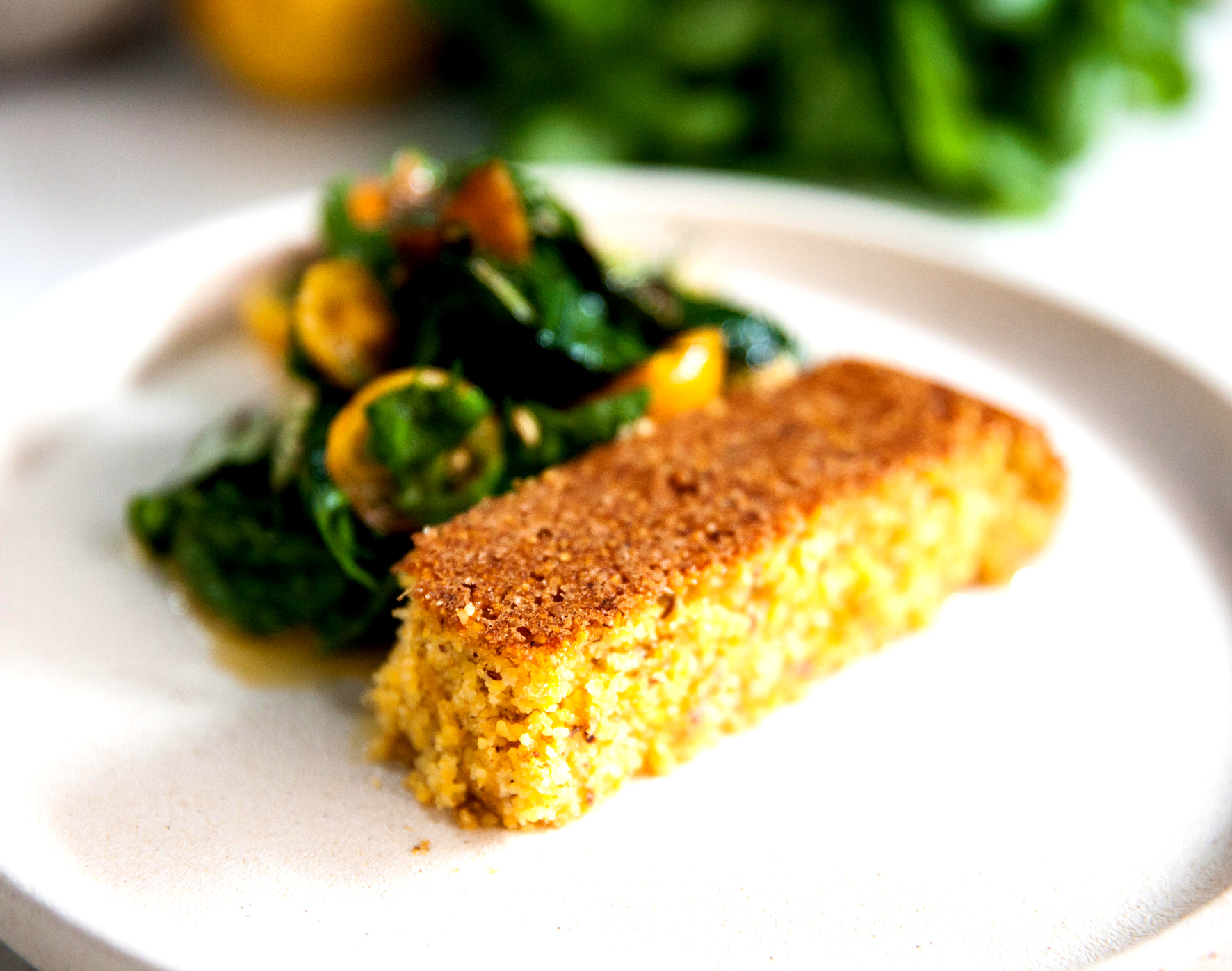 Cornbread with Zucchini & Tomato Salad Vegan Recipe