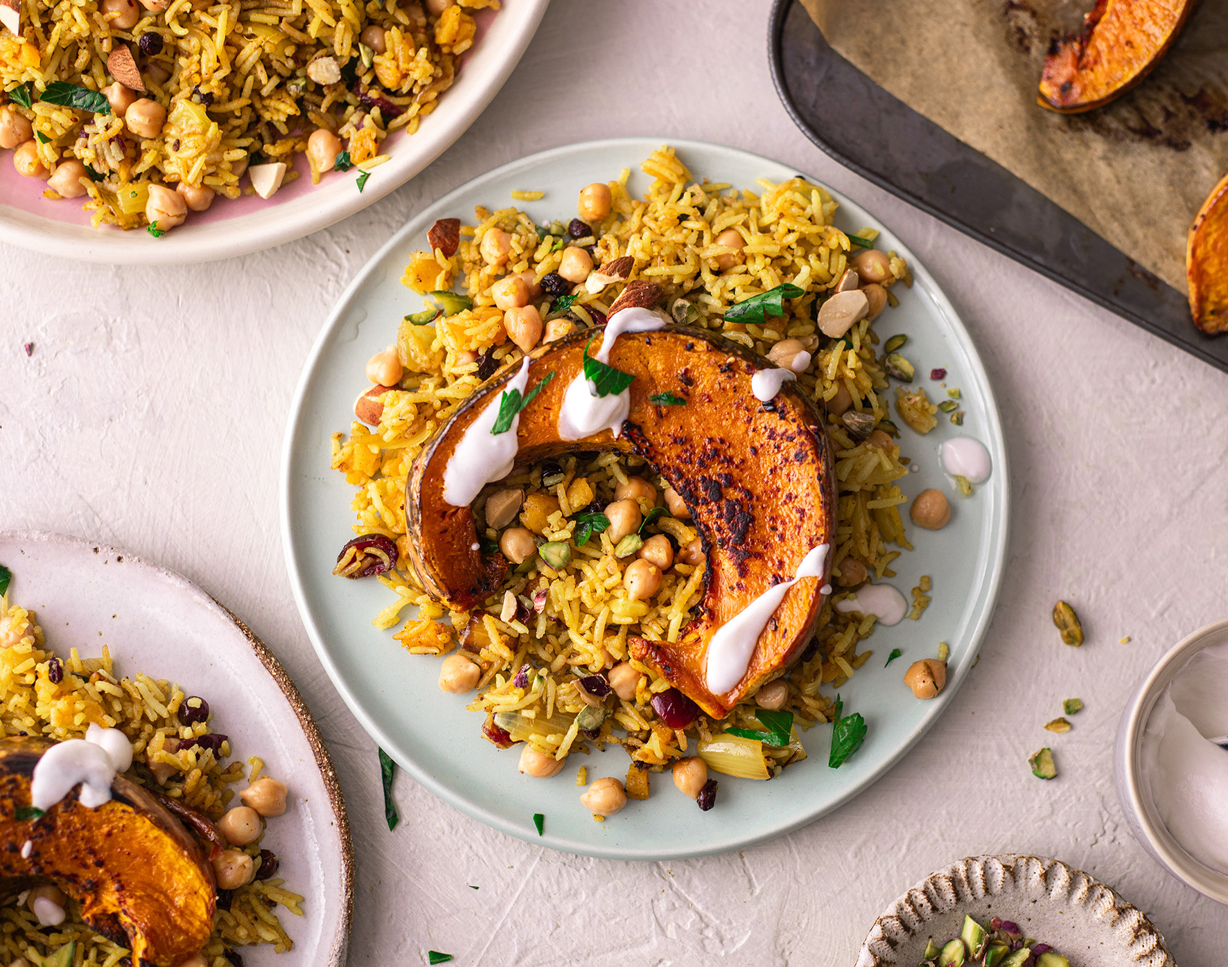 Roasted Pumpkin with Jewelled Pilaf Vegan Recipe