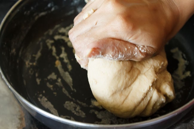 fried-modak2 kneading wheat flour dough with my hands